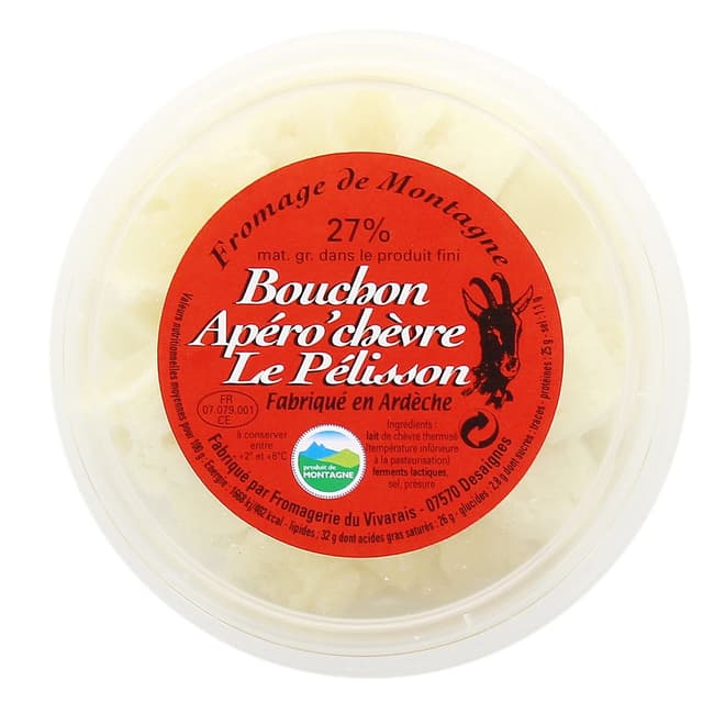 3573064611507 - Le Pélisson - Bouchon Apéro'Chèvre 27%MG - Lait de chèvre thermisé
