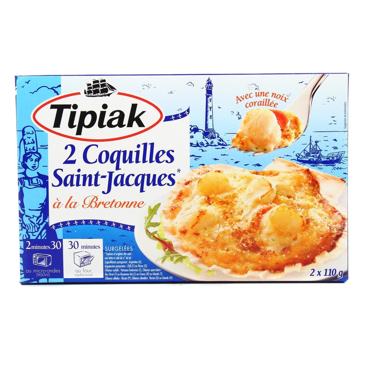 Coquilles Saint-Jacques bretonnes fraîches de la baie de