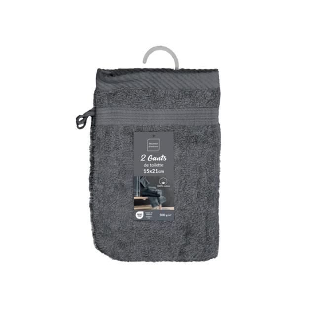 3574388014807 - Douceur D Interieur - Gants de toilette Anthracite
