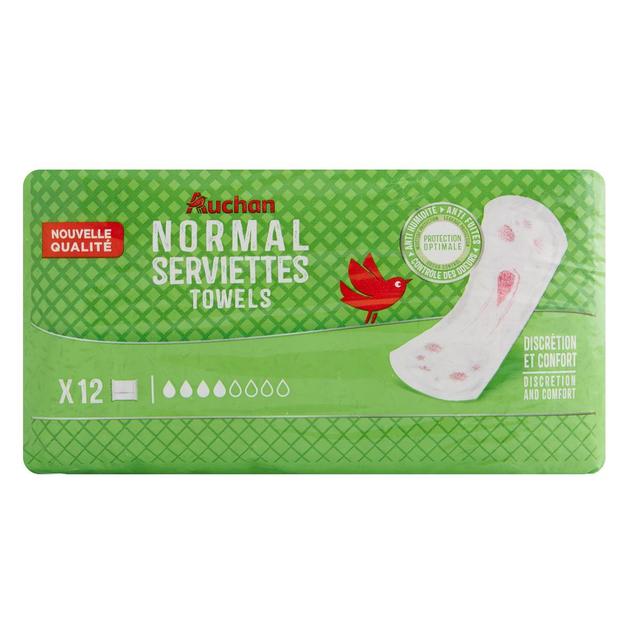 3596710534807 - Auchan - Serviettes hygiéniques sans ailettes normal