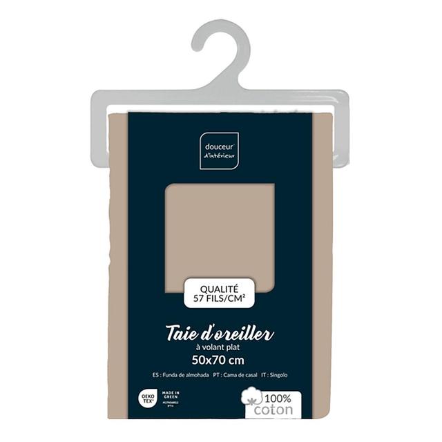 3574386445207 - Douceur D Interieur - Taie d'oreiller uni sable 