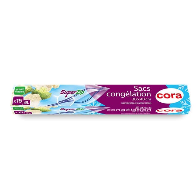 3257986635307 - Cora - Sacs congélation double Zip Grand modèle