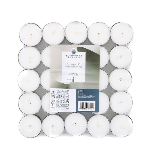 3482356787007 - Ambiances Devineau - Bougies chauffe-plats blanches non parfumées