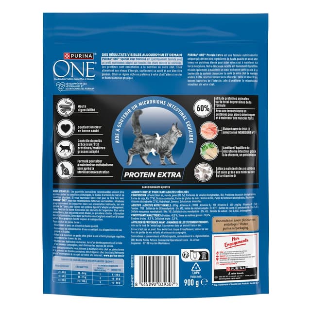 8445292039307 - Purina - One - Croquettes poulet Protein extra pour chat adulte stérilisé