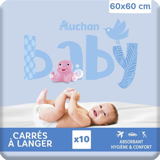 3596710519507 - Auchan Baby - Carrés à langer absorbants