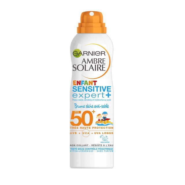 3600541889507 - Garnier - Ambre Solaire - Crème solaire enfant anti-sable Résisto en brumisateur IP50
