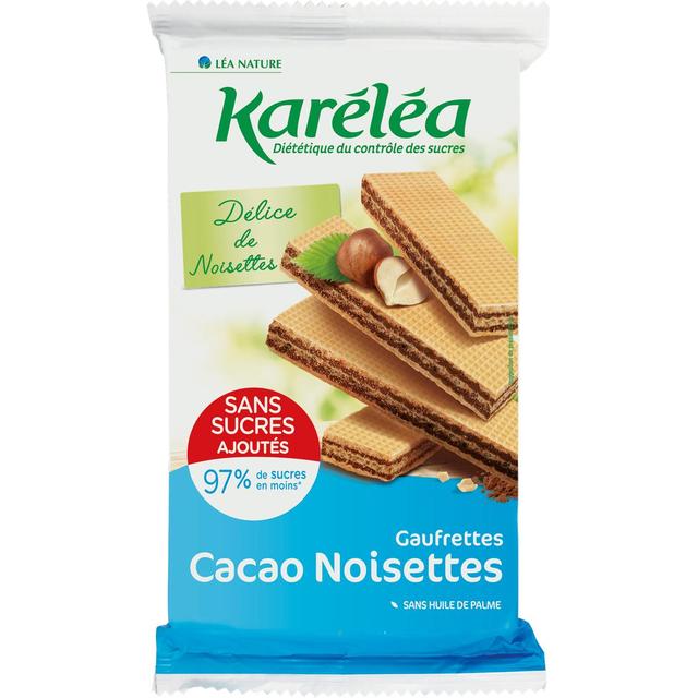3760020509507 - Karéléa - Gaufrettes Cacao Noisettes Sans Sucres Ajoutés -97% de sucre en moins