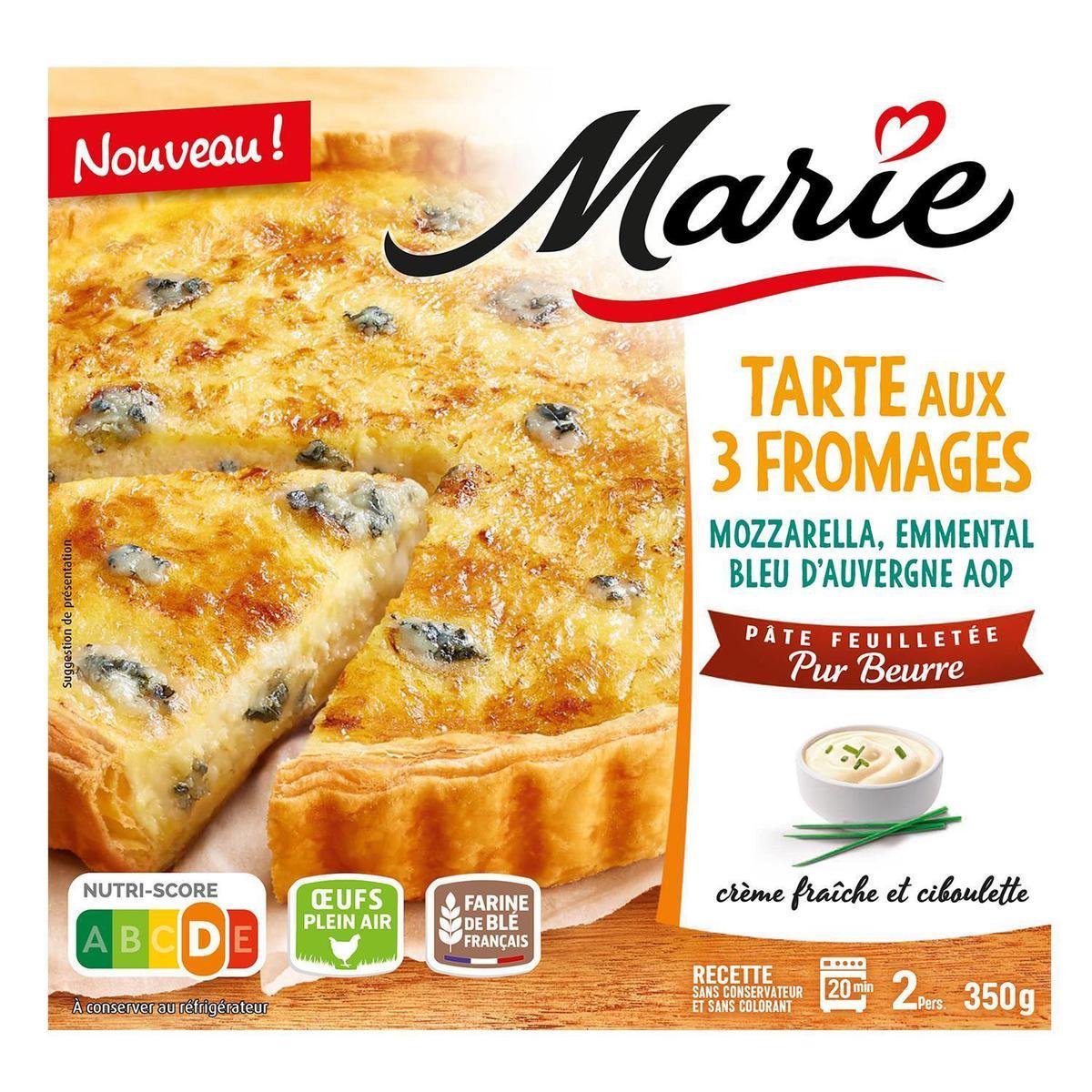 3248830001508 - Marie - Tarte aux 3 Fromages Mozzarella, Emmental, Bleu d'Auvergne AOP