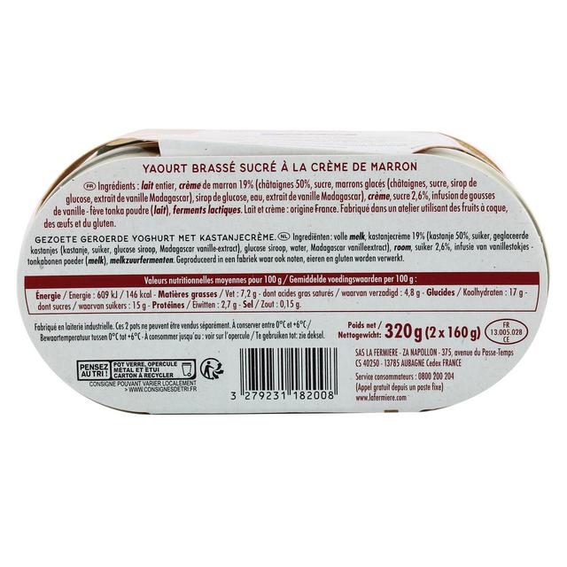 3279231182008 - La Fermière - Yaourt sur Lit de Crème de Marron