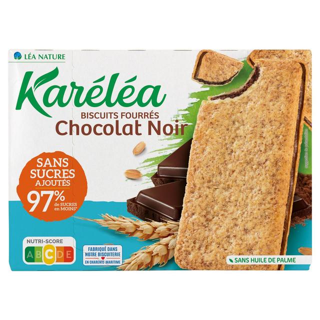 3456300013108 - Karéléa - Biscuits Fourrés Chocolat noir Sans Sucres Ajoutés -97% de sucres en moins