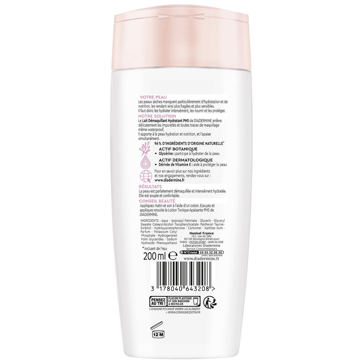 3178040643208 - Diadermine - Lait démaquillant hydratant visage et yeux