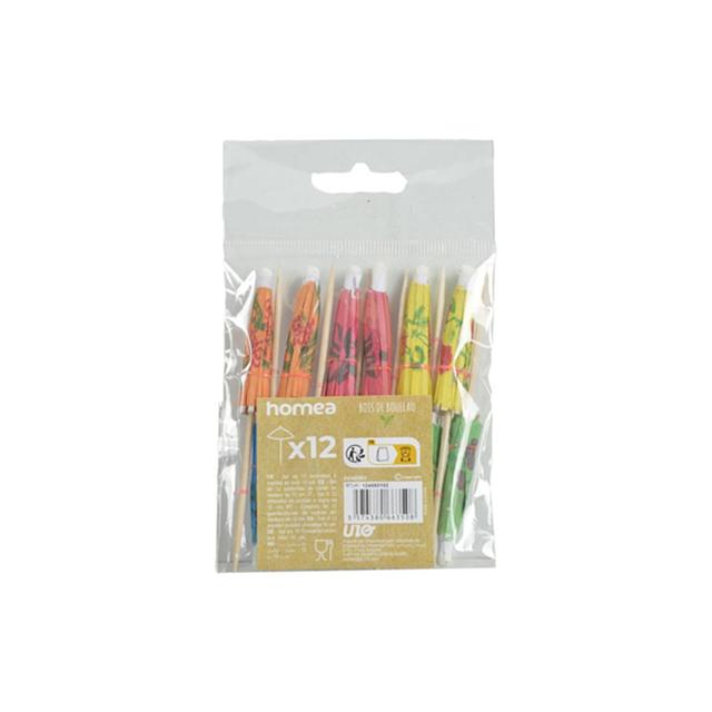 3574380663508 - Homea - Ombrelle cocktail bois 10cm 