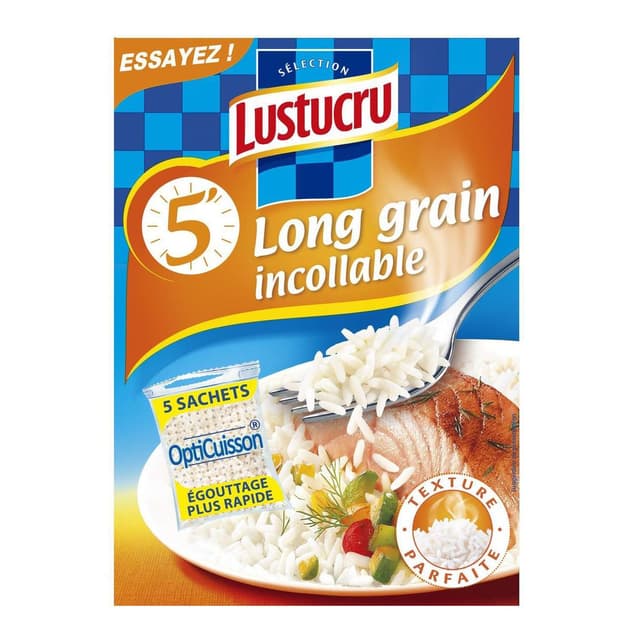 3038354524108 - Lustucru - Riz Long Grain Incollable Sachet Cuisson 5x90g