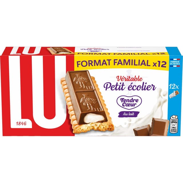 7622202244308 - Lu - Biscuits avec une tablette de chocolat au lait et fourrage au lait