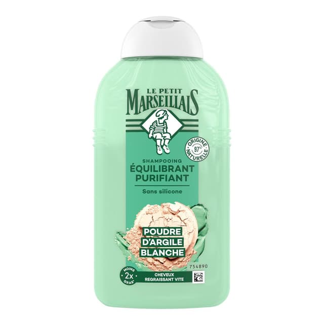 3574661574608 - Le Petit Marseillais - Shampoing Équilibrant Purifiant Cheveux regraissant vite Argile