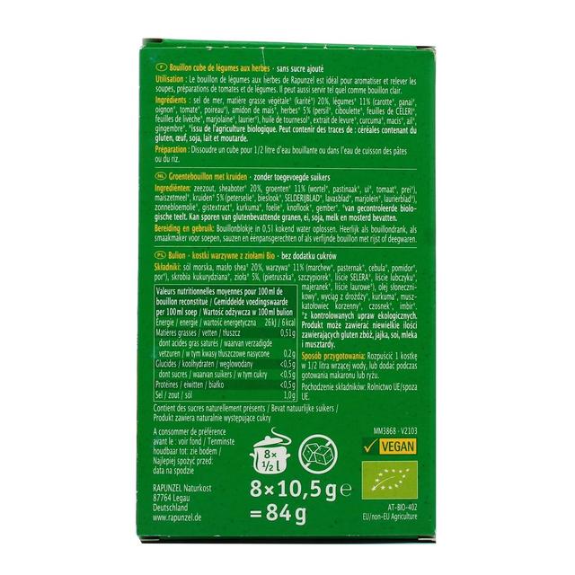 4006040004608 - Rapunzel - Bouillon de légumes bio aux herbes