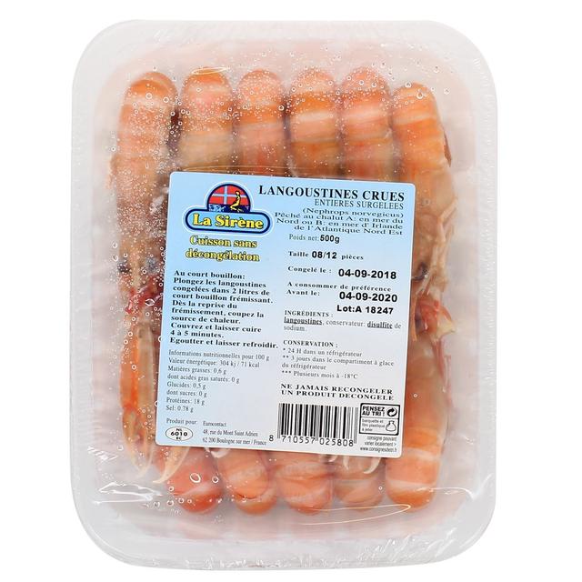 8710557025808 - La Sirène - Langoustines entières crues 8/12 pièces