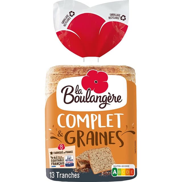 3760049799408 - La Boulangère - Pain de mie complet et graines