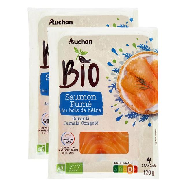 2050000410109 - Auchan BIO - Saumon Fumé Bio d'Atlantique