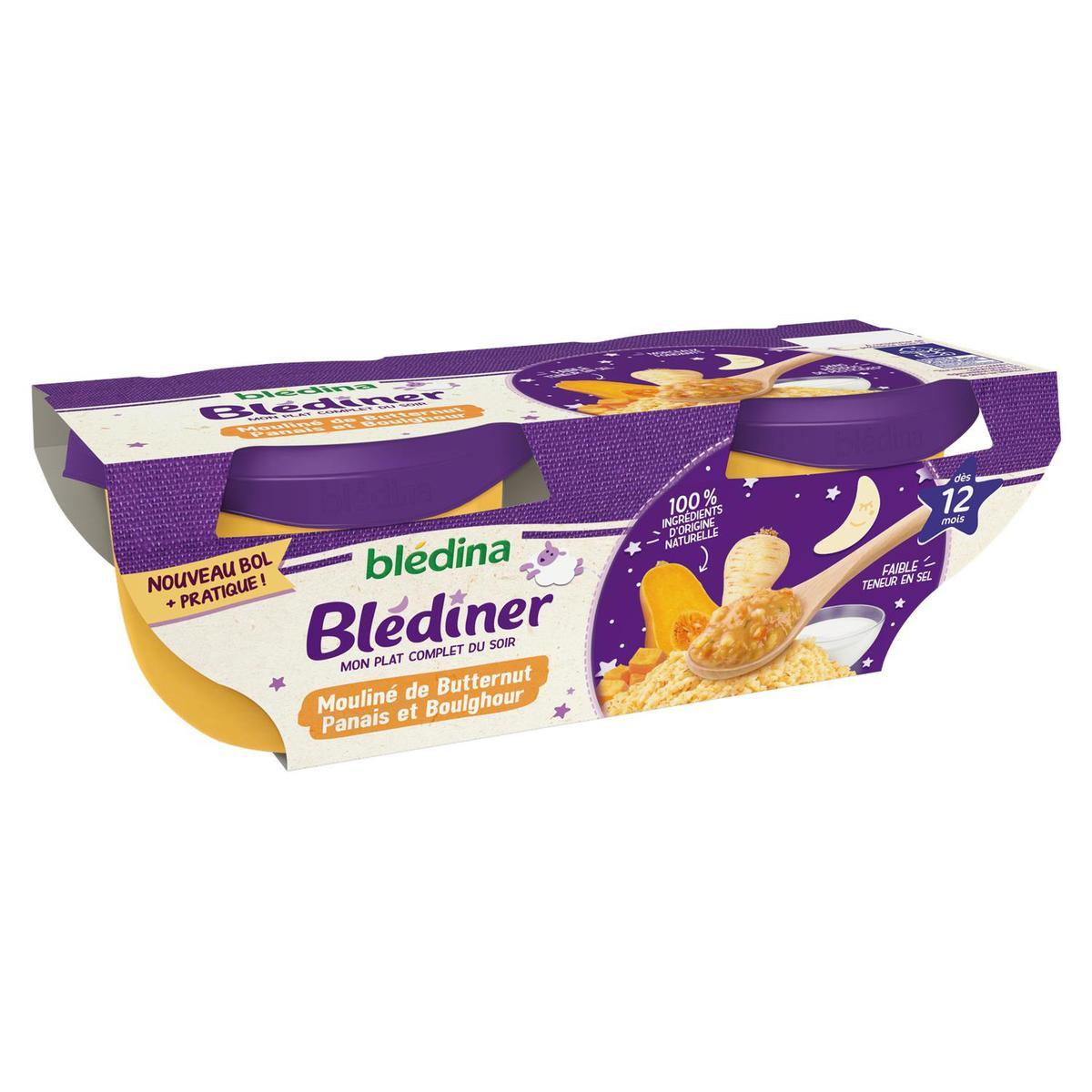 3041091011909 - Blédina - Blédîner - Mouliné de Butternut, Panais et Boulghour Bol Bébé Dès 12 mois