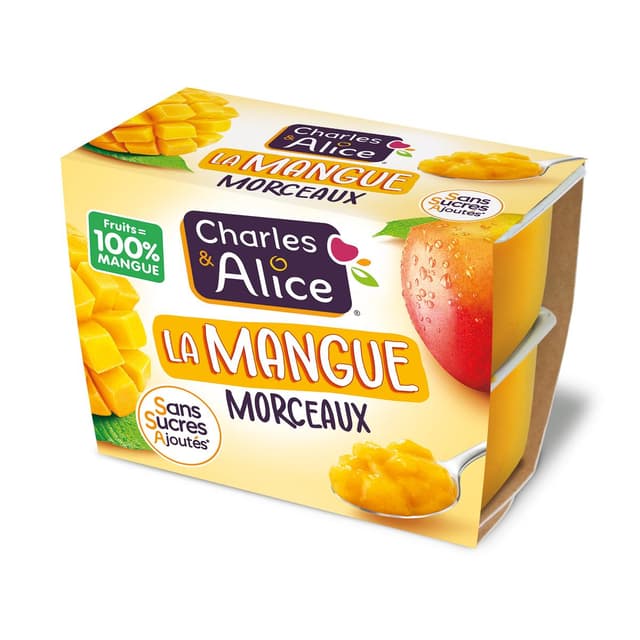 3297760092209 - Charles et Alice - Mangue Morceaux Sans Sucre Ajouté