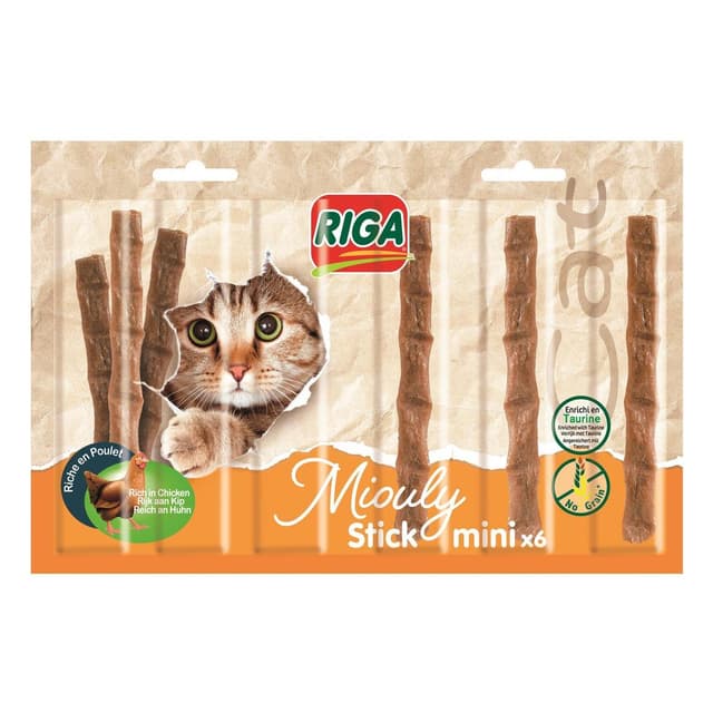 3166780062809 - Riga Miouly - Mini Stick Poulet Friandise Récompense pour Chat