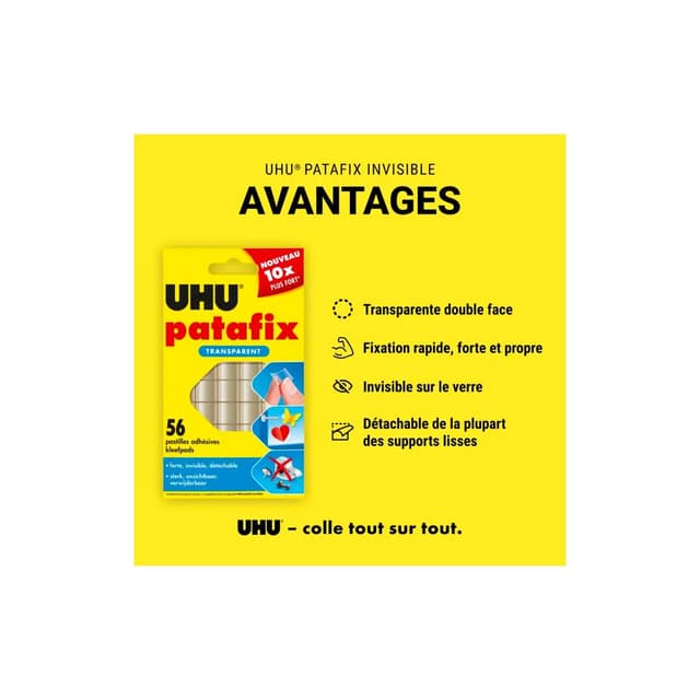 4026700372809 - Uhu - 56 pastilles adhésives repositionnables transparentes