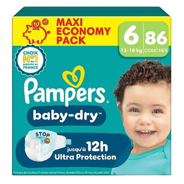 8006530296809 - Pampers Babydry - Couches Bébé 13-18kg Taille 6