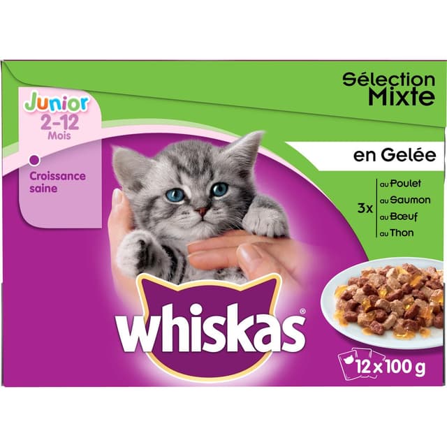 3065890126909 - Whiskas - Junior Sachets fraîcheur en gelée 4 variétés pour chaton 