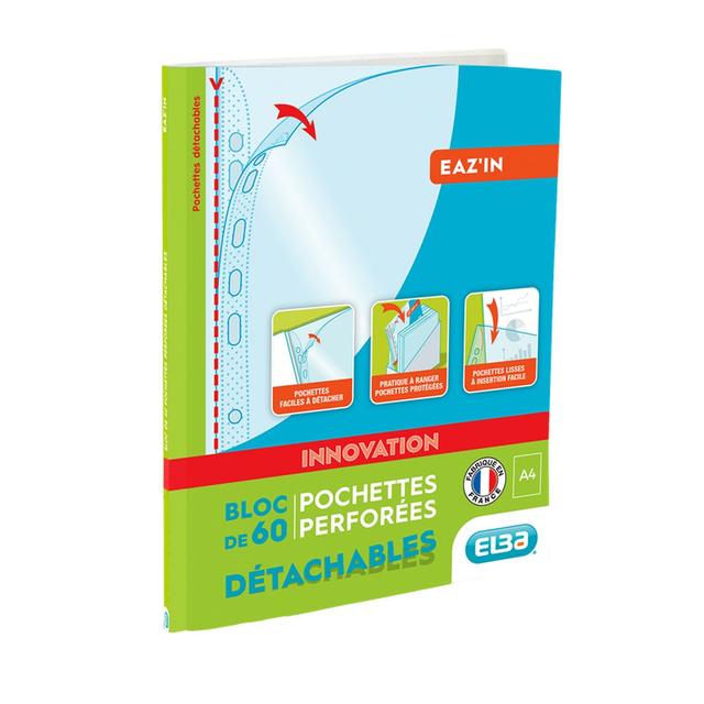 3045050349409 - elba - Pochettes transparentes perforées A4 21x29,7 cm Quick'In