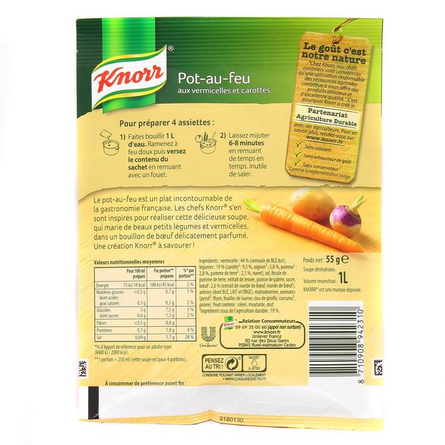 8710908942310 - Knorr - Soupe pot-au-feu Saveur Boeuf aux Vermicelles déshydratée