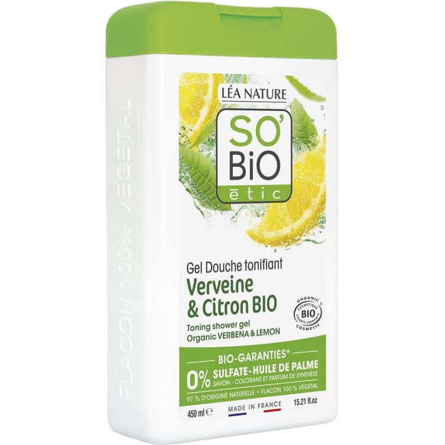 3517360022810 - SO'BIO ETIC - Gel douche tonifiant verveine 