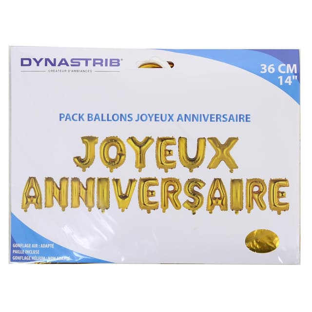 3760270203910 - Dyna Party - Pack ballon Joyeux anniversaire