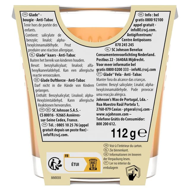 5000204356410 - Glade - Bougie Anti Tabac aux huiles essentielles