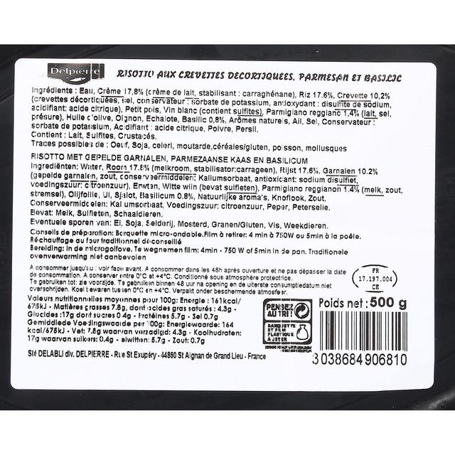 3038684906810 - Delpierre - Risotto aux crevettes décortiquées et basilic