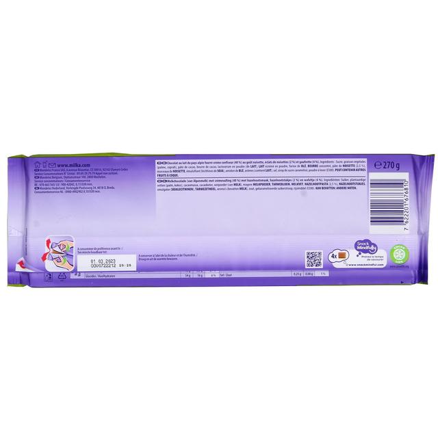 7622201676810 - Milka - Chocolat au lait gaufrettes aux éclats de noisettes MMMax nussini