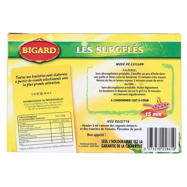 3273230258610 - Bigard - Boulettes de boeuf