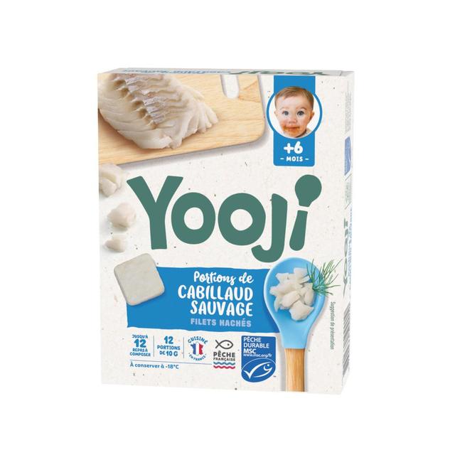3760234509010 - Yooji - Cabillaud Pêche durable MSC haché, cuit et surgelé en galets dès 6 mois