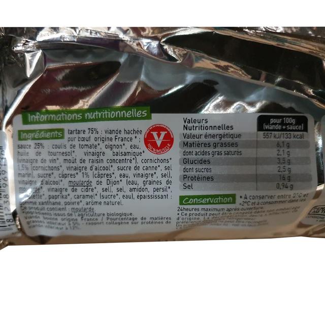 3181238969110 - Charal - Tartare de Boeuf Bio 5%MG & sa sauce