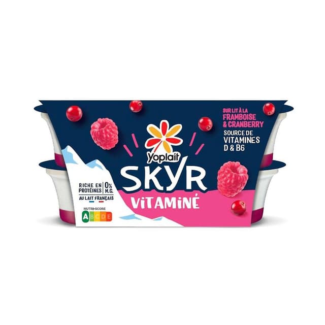3329770090811 - Yoplait - Skyr sur lit de framboise et cranberry