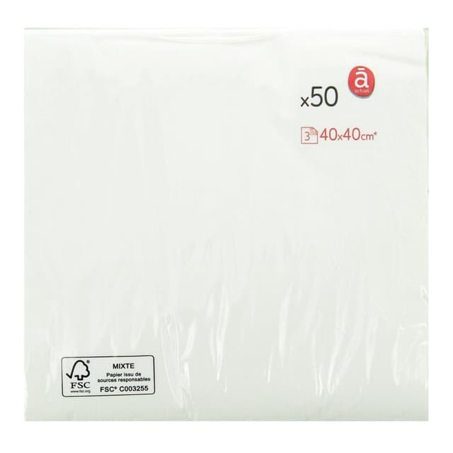 3245672101311 - ACTUEL - Serviette blanche 40 x 40cm