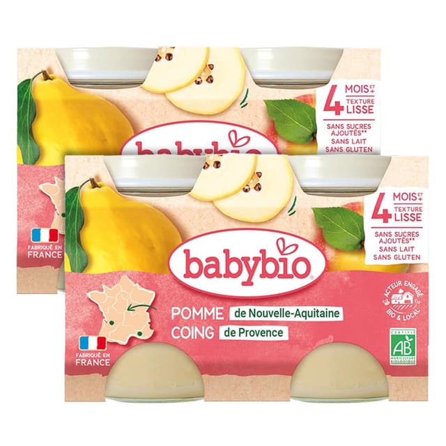 3288131510750 - Babybio - Pommes d'Aquitaine et Coing bio Pot Bébé Dès 4 mois