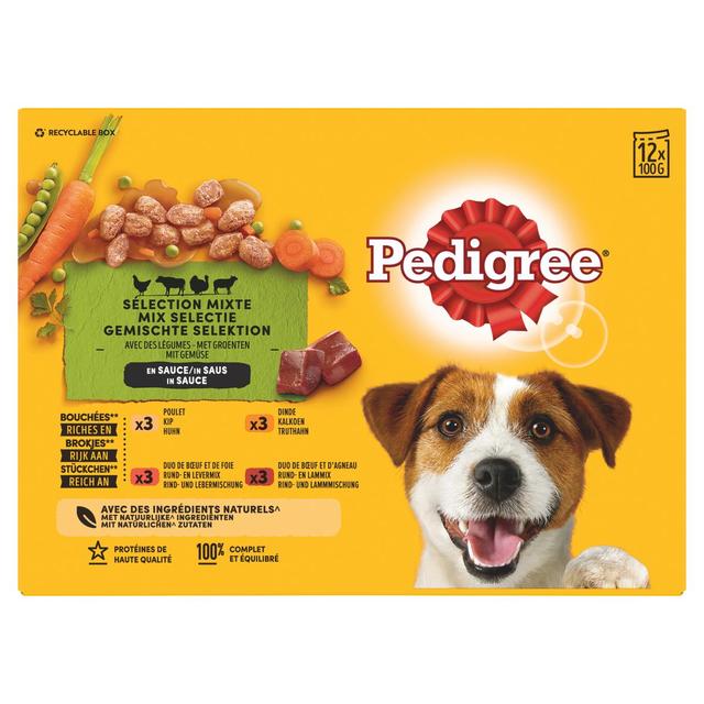 3065890125711 - Pedigree - Sachets en Sauce Sélection Mixte Légumes 4 Variétés pour Chien Adulte