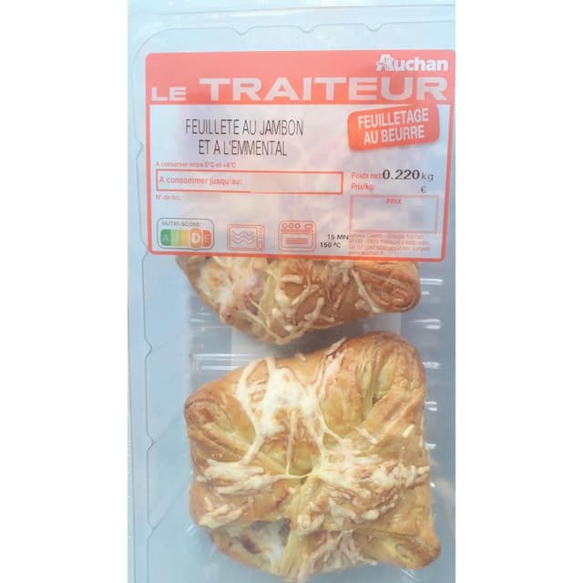 3254567946111 - Auchan Le Traiteur - Feuilleté au jambon et à l'emmental