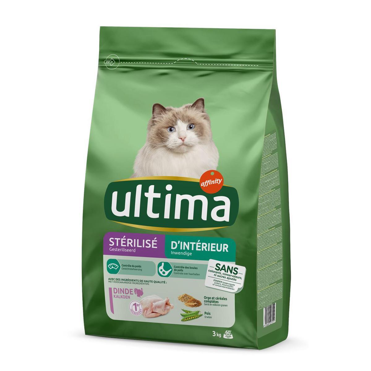 8410650227511 - Affinity - Ultima - Croquettes Dinde Contrôle du poids et contrôle des boules de poils pour Chat Stérilisé d'Intérieur