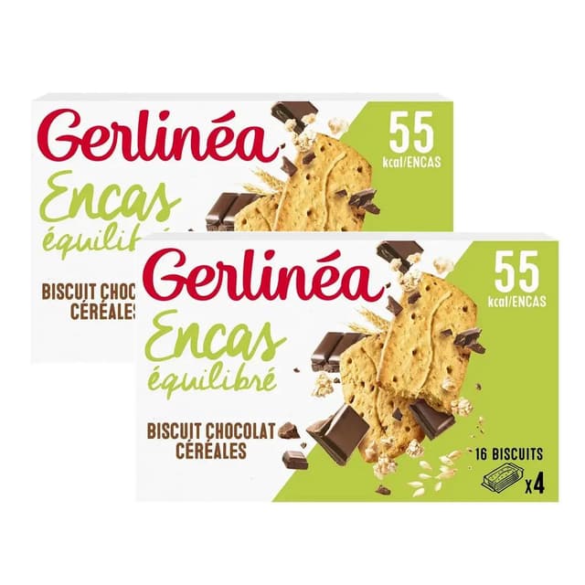 3175681797420 - Gerlinéa - 4 Biscuits chocolat céréales -49% de sucres en moins