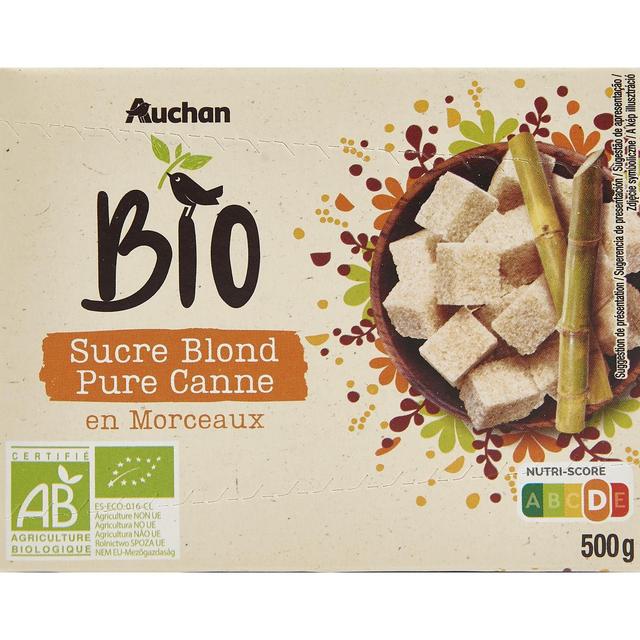 3596710531912 - Auchan BIO - Sucre blond pure canne en morceaux bio