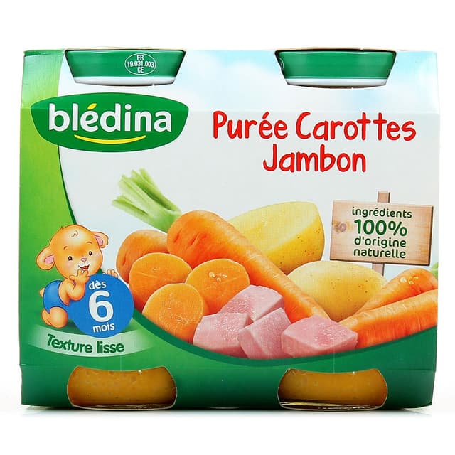 3041091022912 - Blédina - Purée Carottes Jambon dès 6 mois