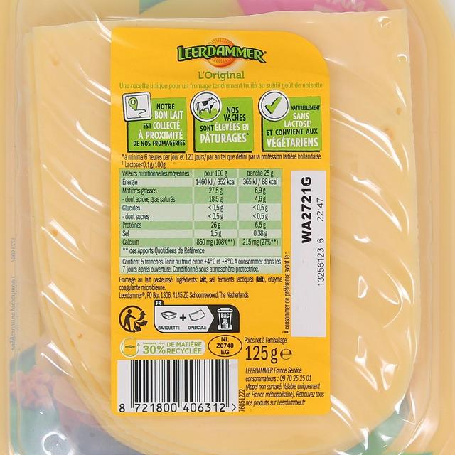 8721800406312 - Leerdammer - Fromage en tranches, 125g