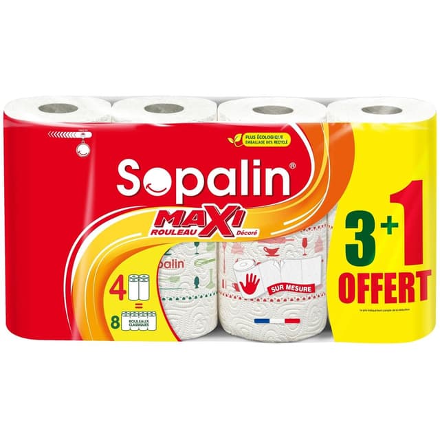 8004260277112 - Sopalin - Essuie-tout décoré demi-feuilles